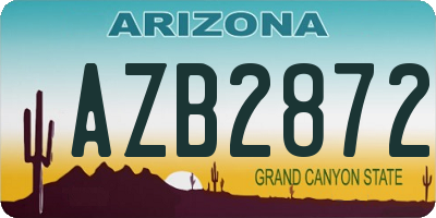 AZ license plate AZB2872