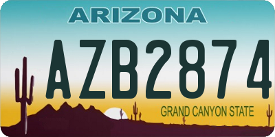 AZ license plate AZB2874
