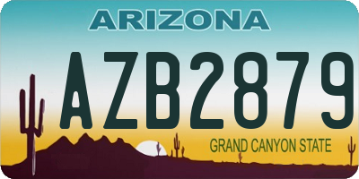 AZ license plate AZB2879