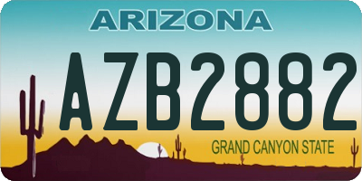 AZ license plate AZB2882