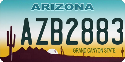 AZ license plate AZB2883