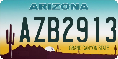 AZ license plate AZB2913