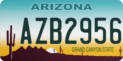AZ license plate AZB2956