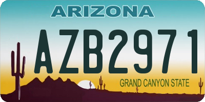 AZ license plate AZB2971