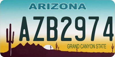 AZ license plate AZB2974