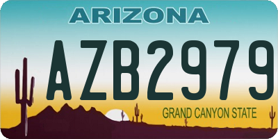 AZ license plate AZB2979