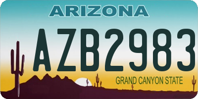 AZ license plate AZB2983