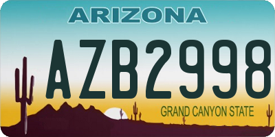 AZ license plate AZB2998
