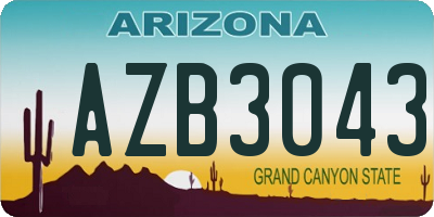 AZ license plate AZB3043