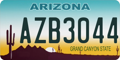 AZ license plate AZB3044
