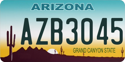 AZ license plate AZB3045