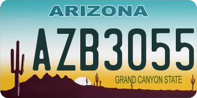AZ license plate AZB3055