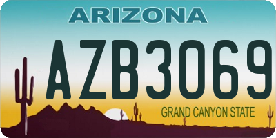 AZ license plate AZB3069