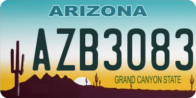 AZ license plate AZB3083