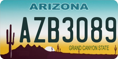 AZ license plate AZB3089
