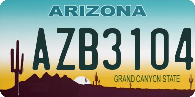 AZ license plate AZB3104