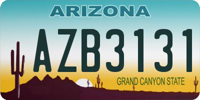 AZ license plate AZB3131