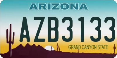 AZ license plate AZB3133