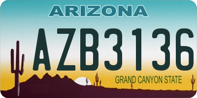 AZ license plate AZB3136
