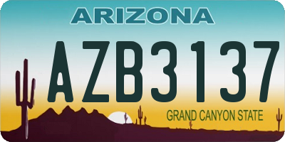 AZ license plate AZB3137