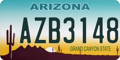 AZ license plate AZB3148