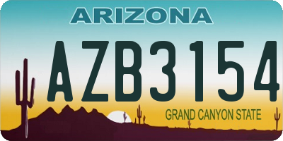 AZ license plate AZB3154