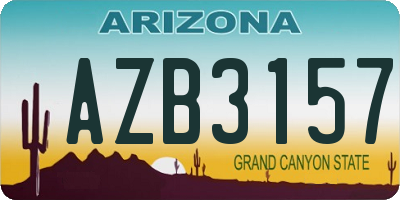 AZ license plate AZB3157