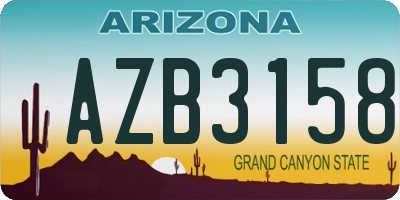 AZ license plate AZB3158
