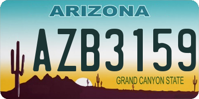 AZ license plate AZB3159