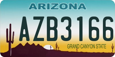 AZ license plate AZB3166