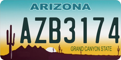 AZ license plate AZB3174