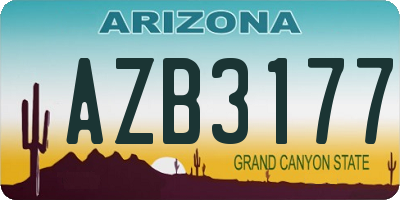 AZ license plate AZB3177