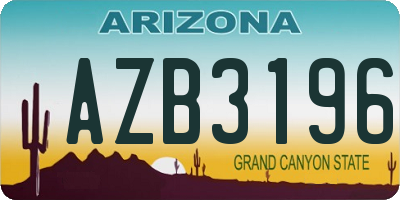 AZ license plate AZB3196