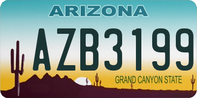 AZ license plate AZB3199