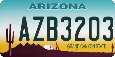 AZ license plate AZB3203
