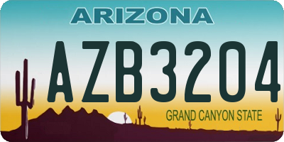 AZ license plate AZB3204