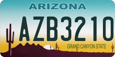 AZ license plate AZB3210