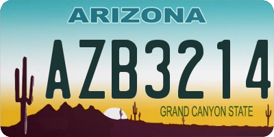 AZ license plate AZB3214