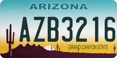 AZ license plate AZB3216