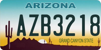 AZ license plate AZB3218