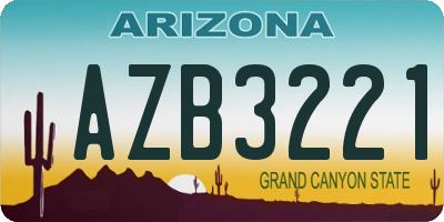 AZ license plate AZB3221