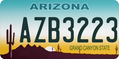 AZ license plate AZB3223