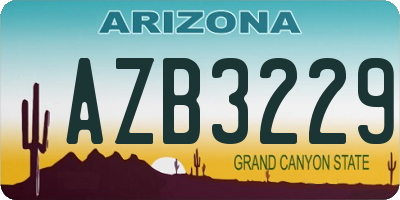 AZ license plate AZB3229