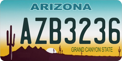 AZ license plate AZB3236