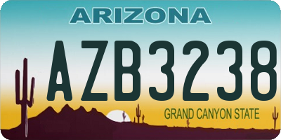 AZ license plate AZB3238