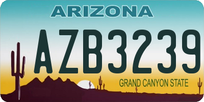AZ license plate AZB3239