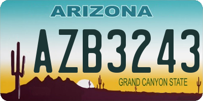AZ license plate AZB3243
