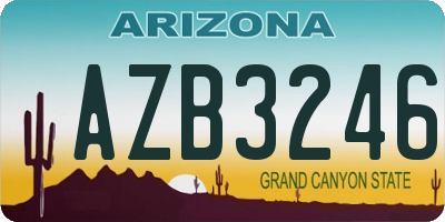 AZ license plate AZB3246