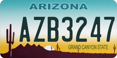 AZ license plate AZB3247