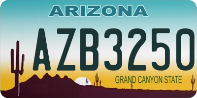 AZ license plate AZB3250